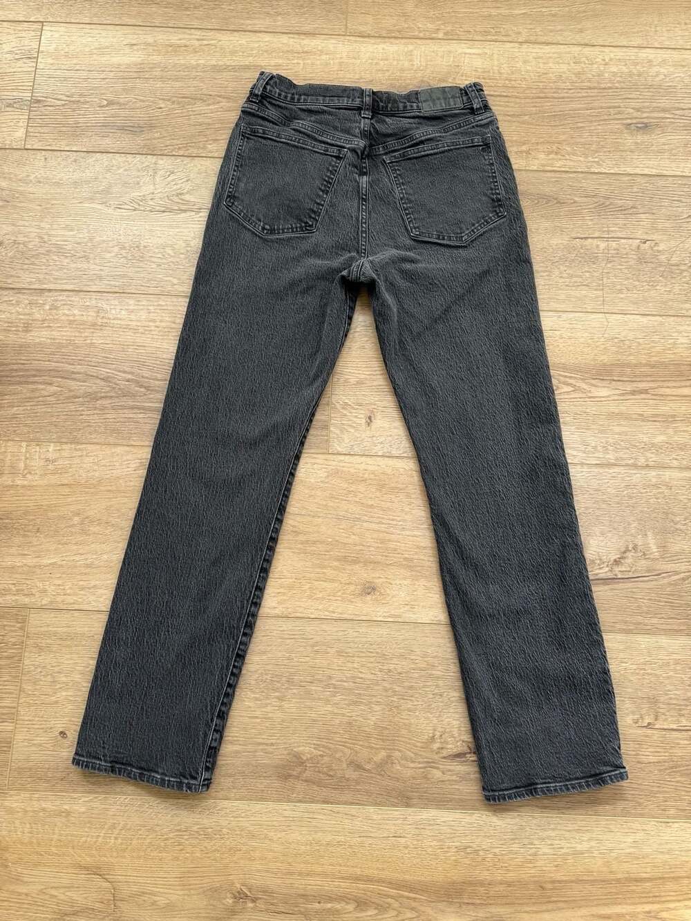 Madewell 90s Straight Jeans Black Wash High Rise Stretch Denim Size 29 - Picture 11 of 16